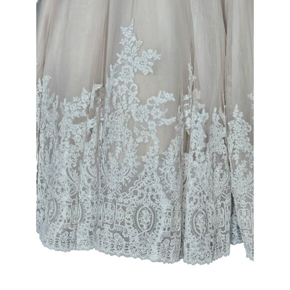 NWOT Blush/Ivory Lace Applique Ballgown Bridal Dress - Mori Lee - Picture 13 of 13
